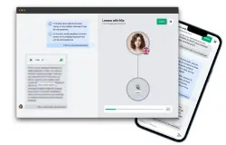 Take speaking and writing lessons with your AI teacher.